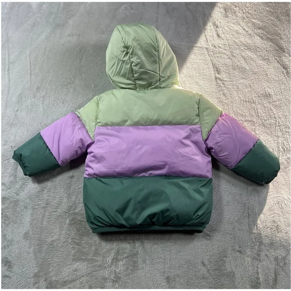 Swiss Tech Puffer Jacket 2T Baby Toddler Stripes Hooded Winter Coat Ski Snow